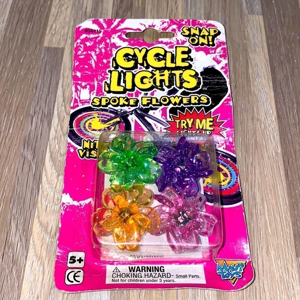 Snap on cycle lights spoke flowers nite lights for bike vintage y2k neon colors